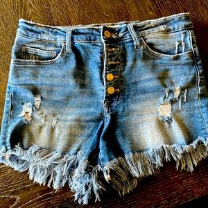 Denim distressed shorts in good shape bought this spring